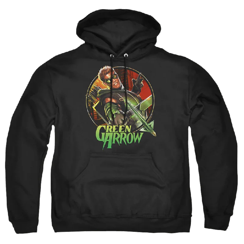 Green Arrow Sunset Archer - Pullover Hoodie Flare Sleeve Stylish