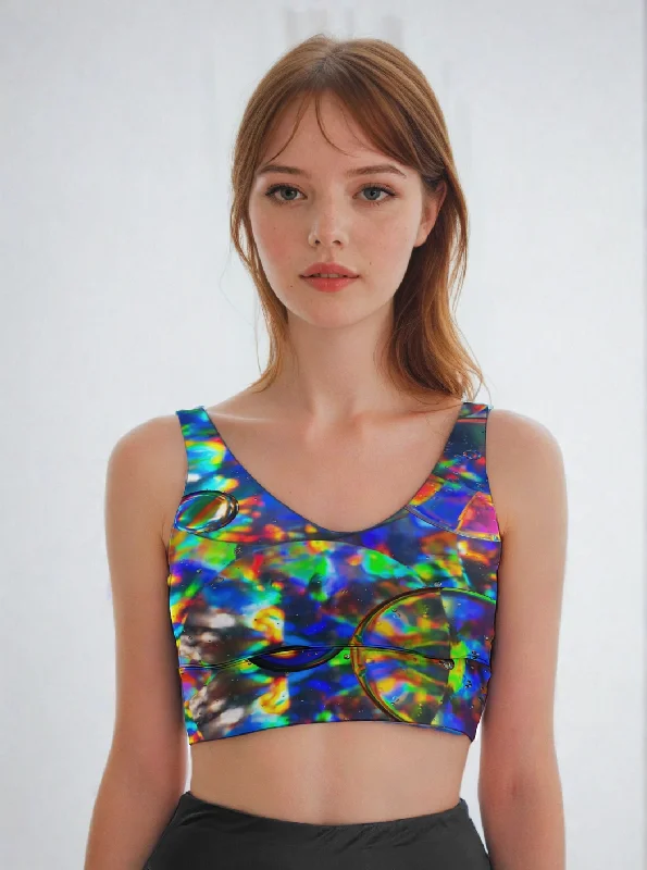 Bubble Galaxy Sports Crop Top Machine Wash Dry Clean Hand Wash