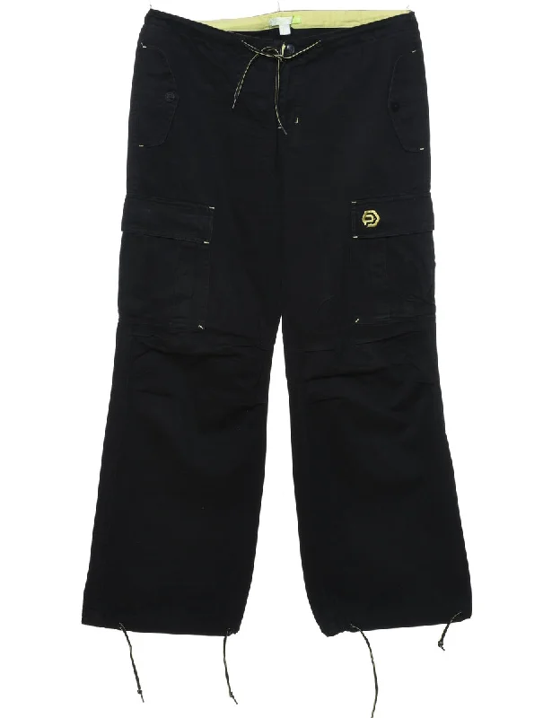 Black Cargo Trousers - W34 L30 Trousers Bridal Satin
