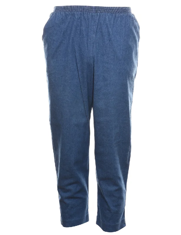 Alfred Dunner Casual Medium Wash Denim Trousers - W28 L25 Trousers Sale Discount