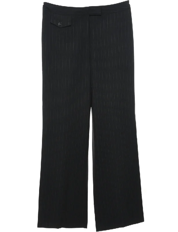 Black Classic Striped Trousers - W32 L34 Trousers luxurious premium