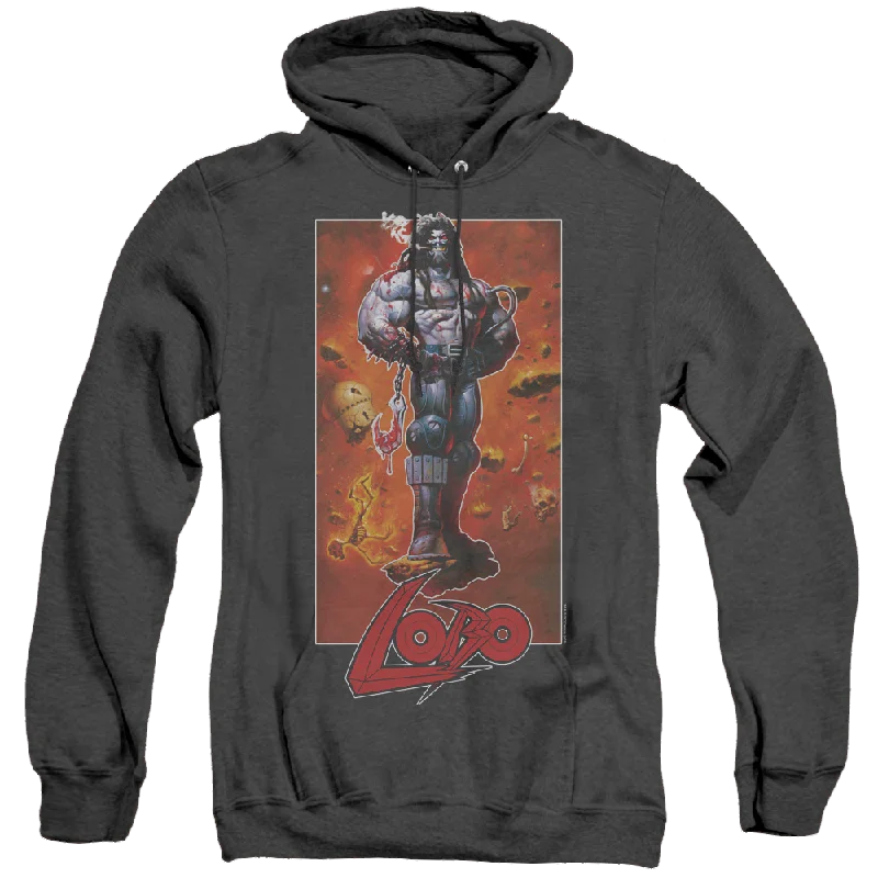 Lobo Lobo Pose - Heather Pullover Hoodie Lantern Sleeve Elegant