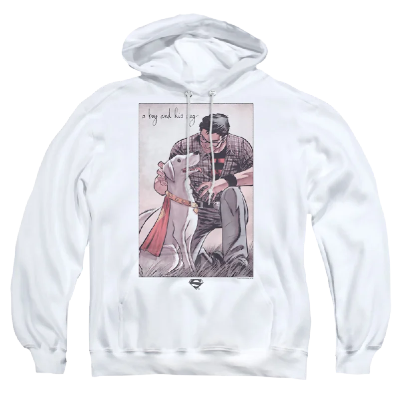 Superman Mans Best Friend - Pullover Hoodie High Neck Pullover
