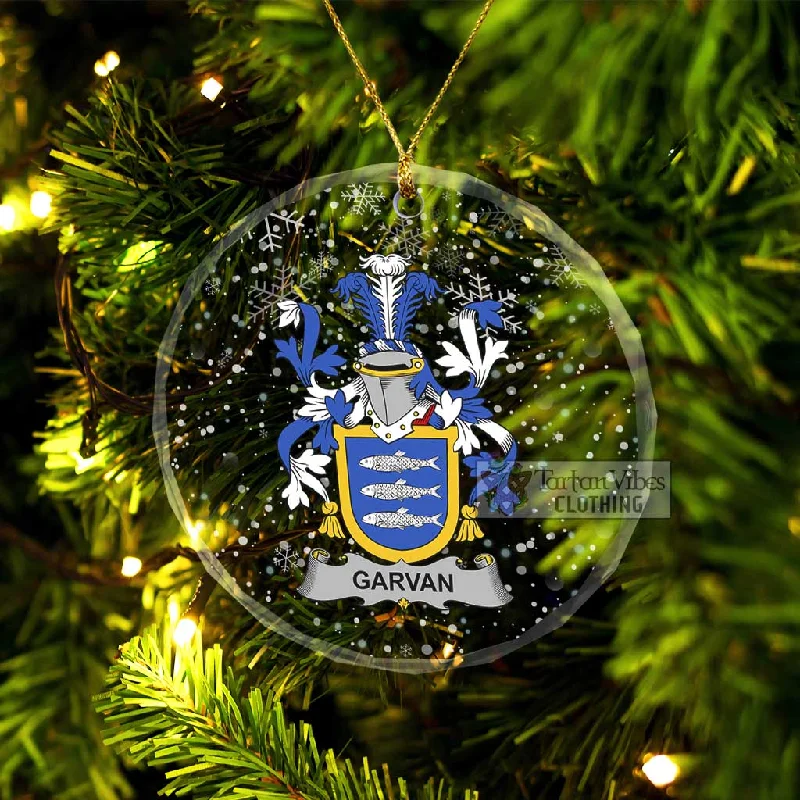 Garvan Irish Clan Christmas Glass Ornament with Coat of Arms Appliqued Beaded Sequined Garvan Irish Clan Christmas Glass Ornament with Coat of Arms Appliqued Beaded Sequined