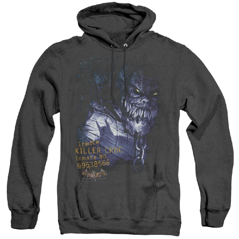 Batman Arkham Asylum Arkham Killer Croc - Heather Pullover Hoodie Ruffled Neck Pullover