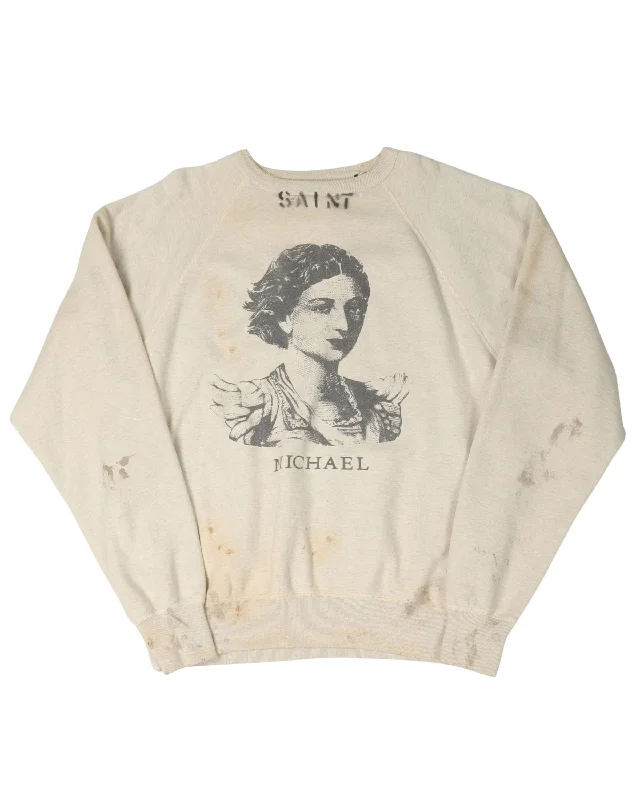 Angel Crewneck Sweatshirt Hoodie with Tie-Dye Psychedelic Retro