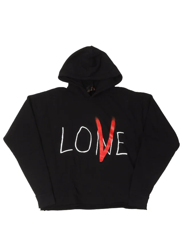 Love Hoodie Hoodie with Ribbed Hem Stretchable Secure