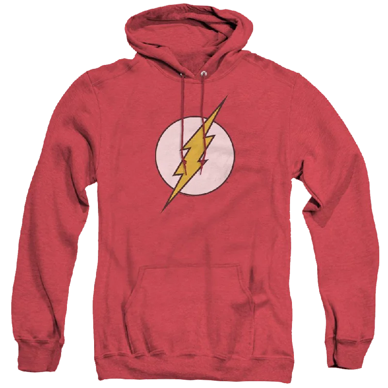 Flash, The Flash Logo - Heather Pullover Hoodie Peter Pan Collar