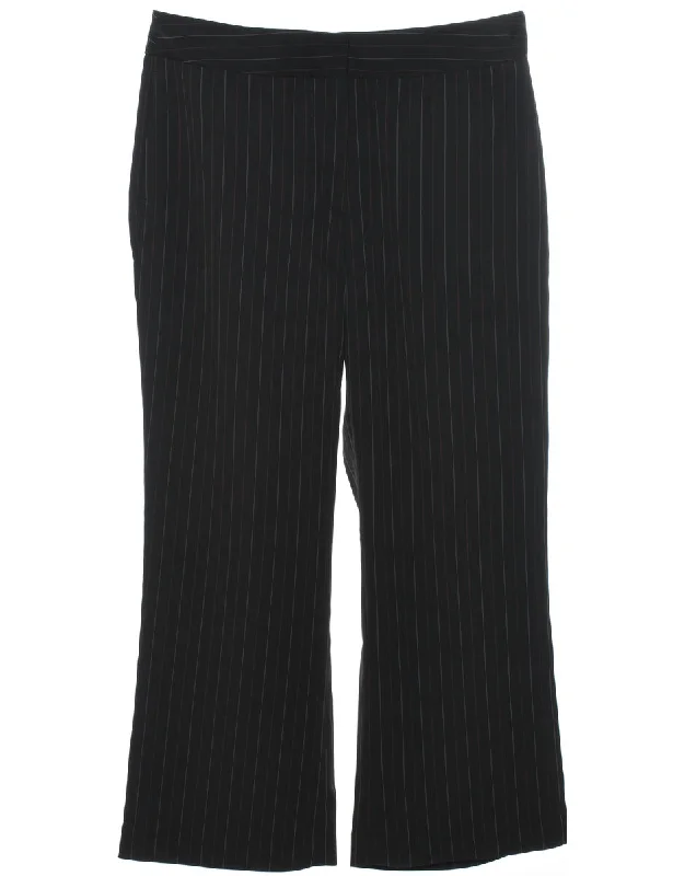 Black Striped Trousers - W34 L27 Trousers stylish elegant