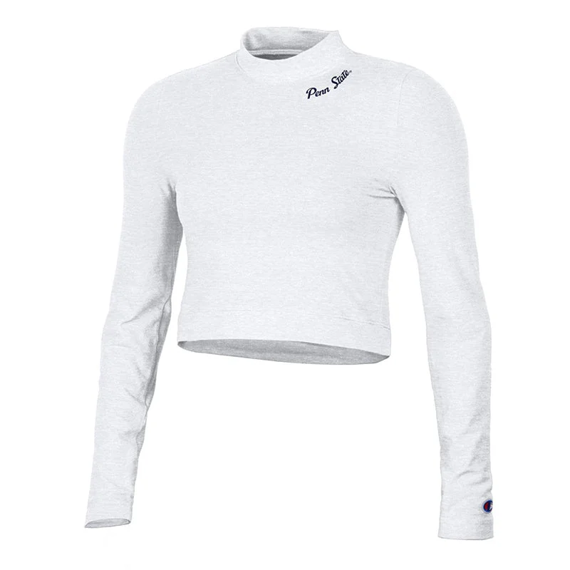 Sale - Champion Ladies Long Sleeve Mock Crop Top Hooded Caped Shawl Collar