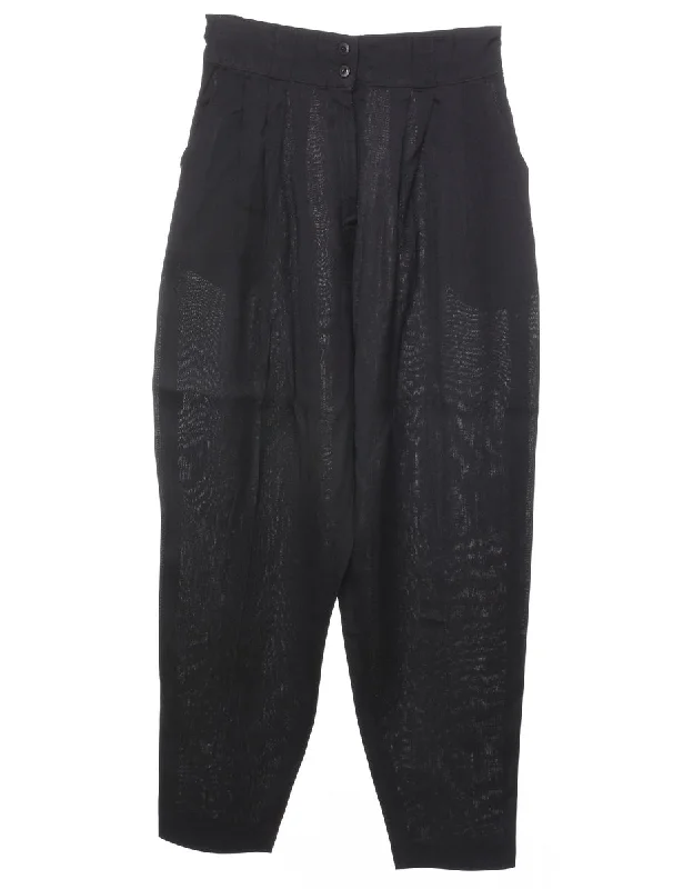 Black Tapered Trousers - W26 L26 Trousers Palazzo Wide Leg