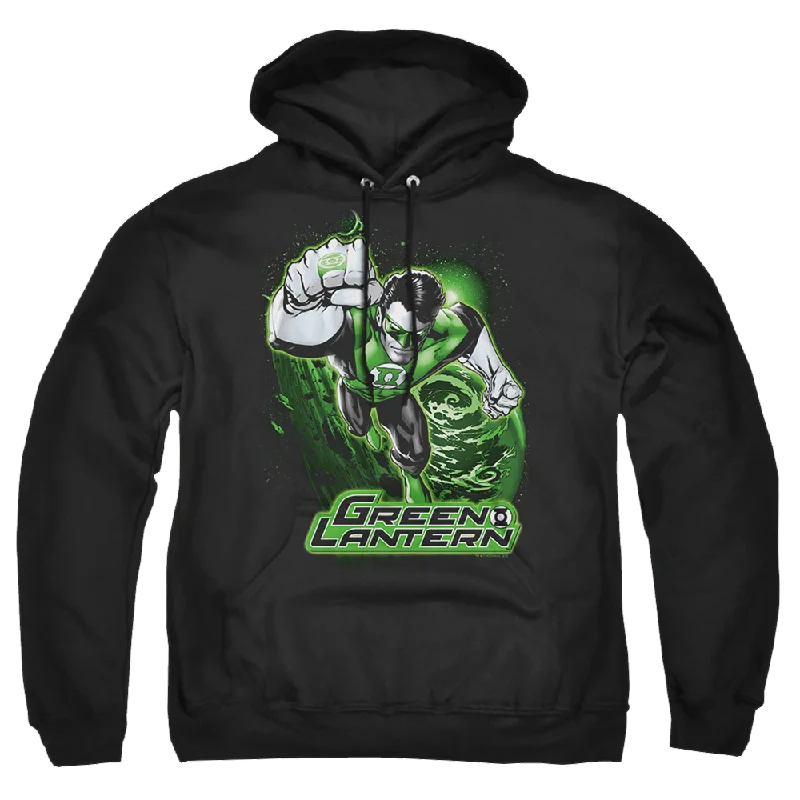 Green Lantern Green Lantern Green & Gray - Pullover Hoodie Hooded Pullover Sweater