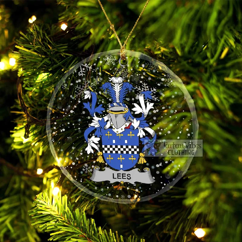 Lees Irish Clan Christmas Glass Ornament with Coat of Arms Bodycon Sheath Shift