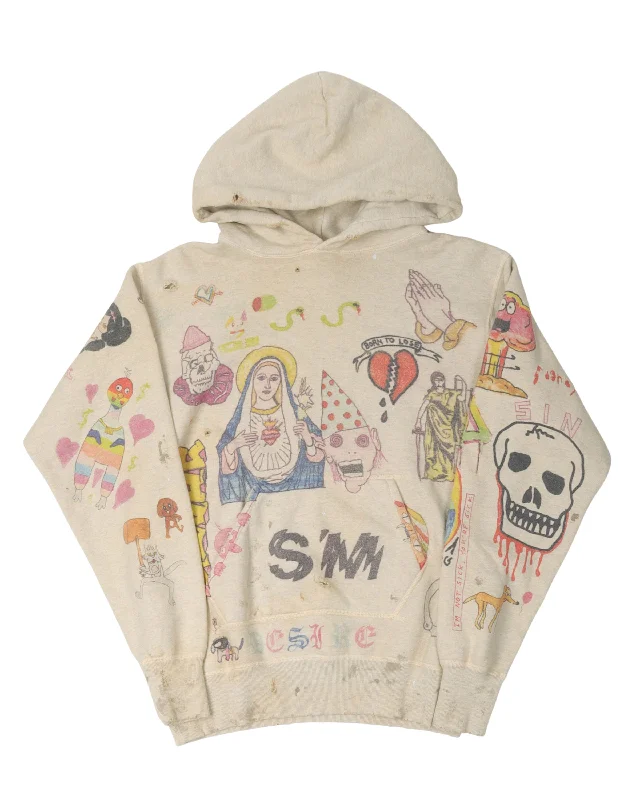 Dr Woo READYMADE Graffiti Hoodie Hoodie with Longline Fit Extended Stylish