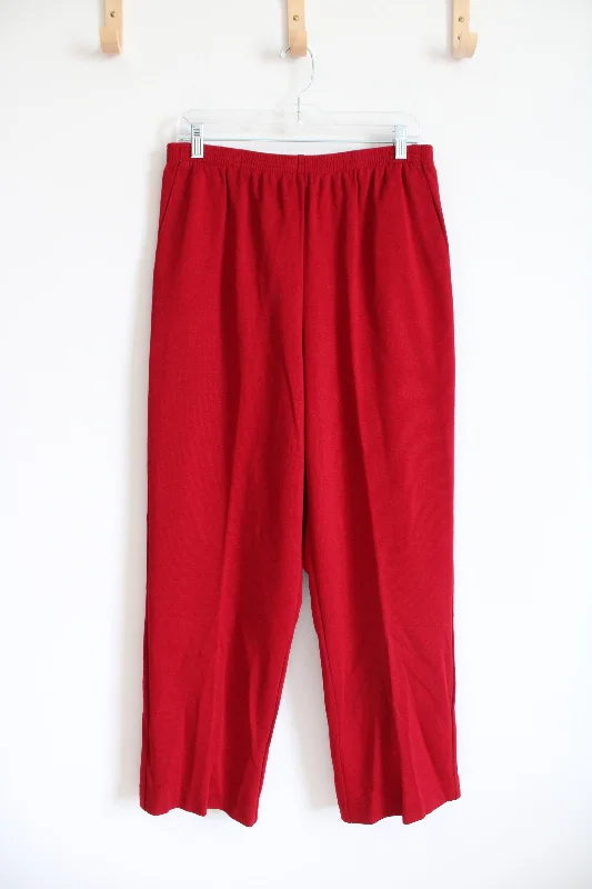 NEW Alfred Dunner Red Trouser Pants | 16 Short Trousers Evening Elegant