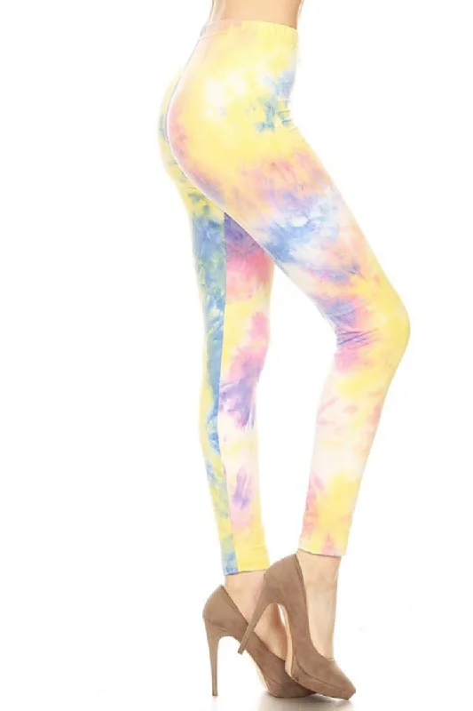 Sunshine Tie Dye Leggings Stylish Athletic Wear Leggings