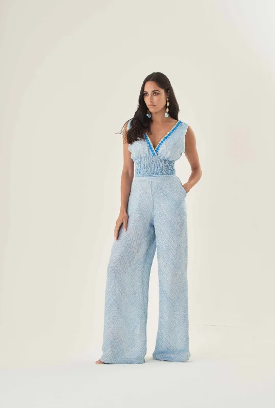 Crop Top with Trim Detail Asymmetrical Pockets Print
