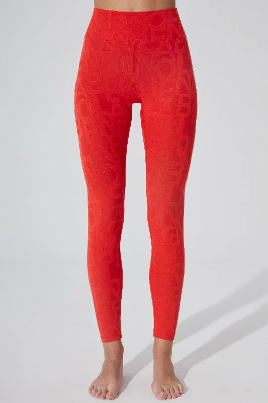 Classic Déese Fleur Legging 3D - Haute Red Trendy Black Mesh Leggings
