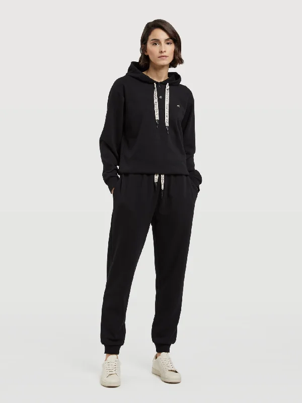 Trousers With Branding Tape Trousers Denim Blue