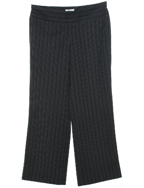 Black Striped Trousers - W32 L28 Trousers Versatile Stylish
