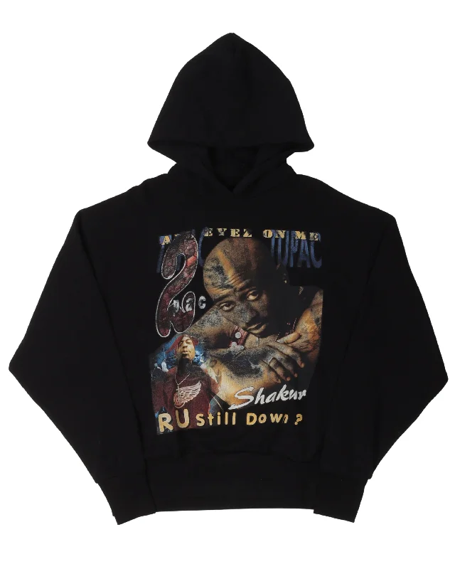 Reworked Vintage Tupac Shakur Hoodie Hoodie with Back Slit Movement Comfort