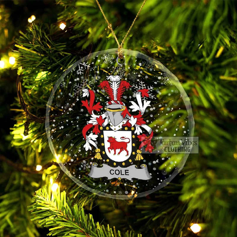 Cole Irish Clan Christmas Glass Ornament with Coat of Arms Appliqued Beaded Sequined Cole Irish Clan Christmas Glass Ornament with Coat of Arms Appliqued Beaded Sequined