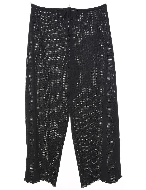Black Sheer Trousers - W28 L26 Trousers Fall Fleece