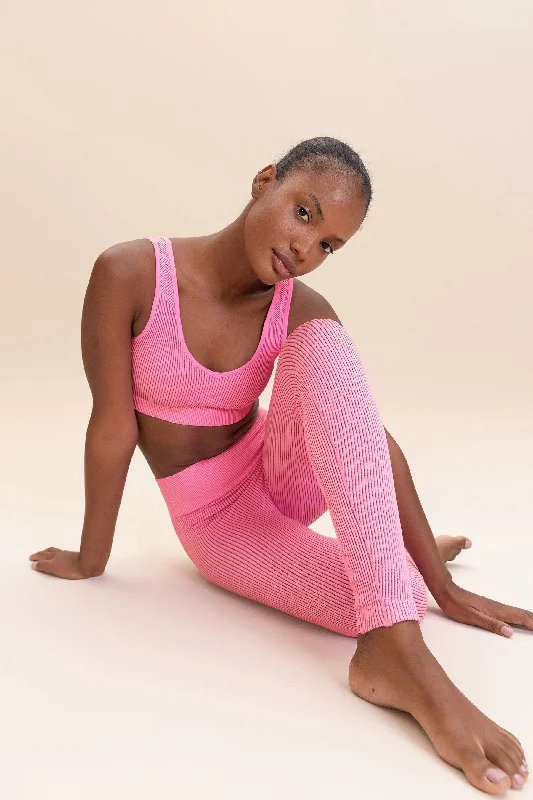 Rib Classic Seamless Leggings Elegant Satin Finish Leggings