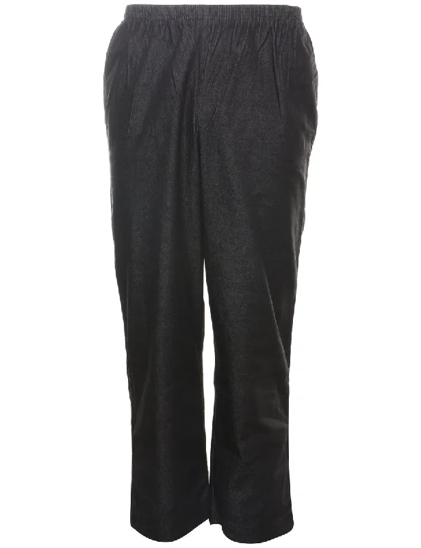 Black Denim Trousers - W26 L28 Chinos Cotton Straight Leg