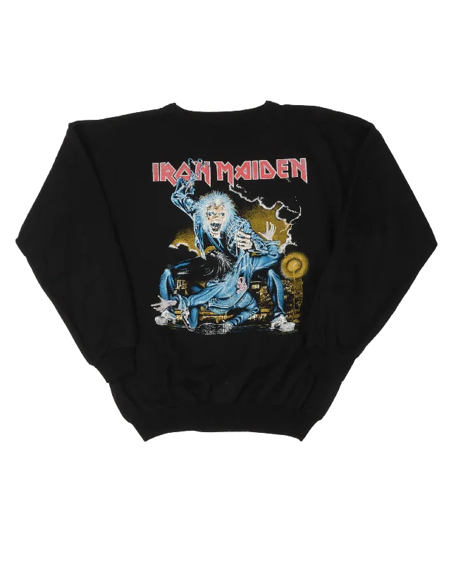 Iron Maiden Decapitation Sweatshirt Hoodie with Hem Frayed Vintage Worn