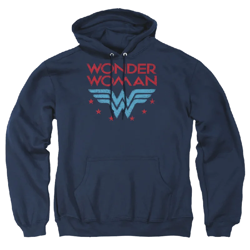 Wonder Woman Wonder Stars - Pullover Hoodie Sabrina Neck Pullover