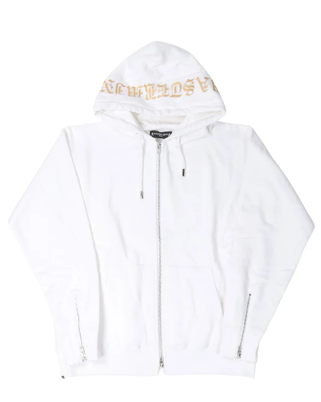 Gold Skull & Crossbones Zip Up hoodie Hoodie with Illustration Artistic Creative