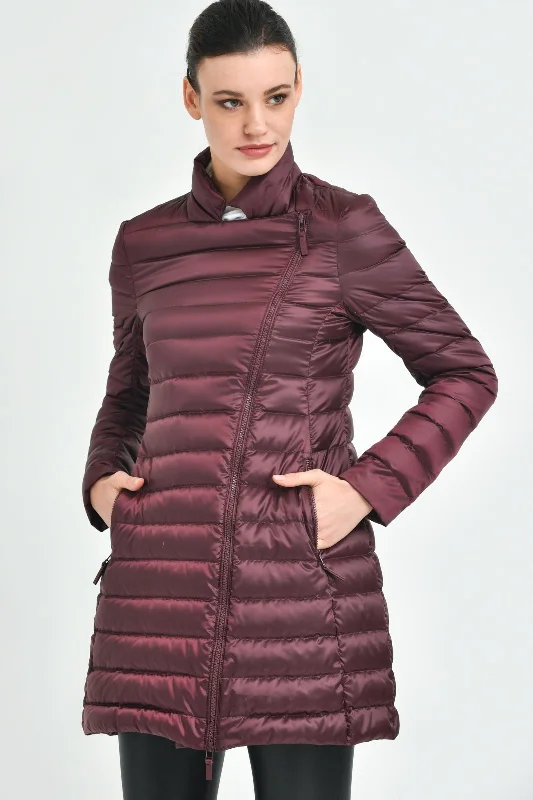Red Puffer Coat Fleece Down Feather