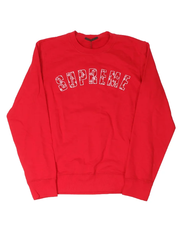 Supreme Arc Logo Crewneck Sweatshirt Hoodie with Velcro Closure Adjustable Secure
