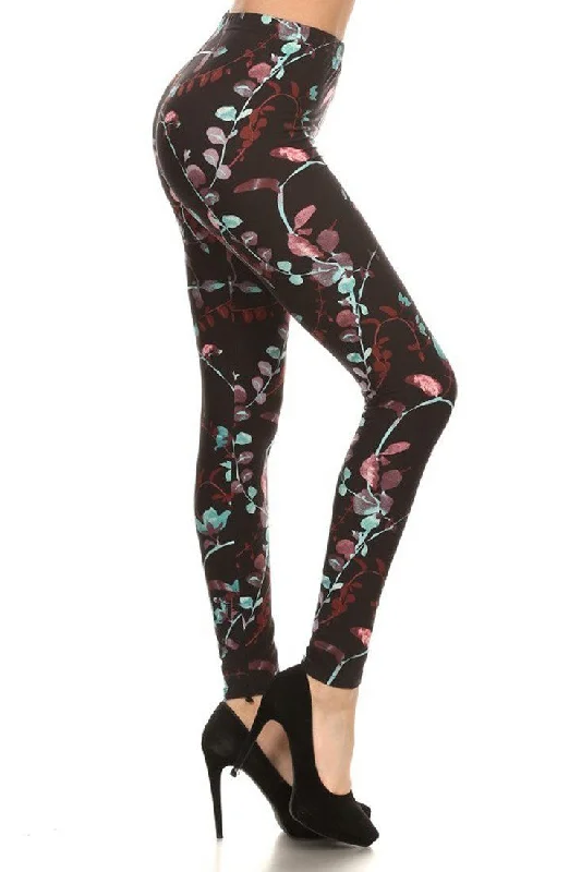 Dark Luminescence Design Leggings Fashionable Smooth Fit Leggings