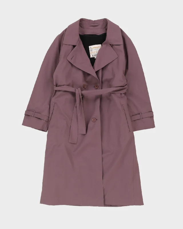 London Fog Maroon With Detachable Lining Mac Coat - M Cotton Linen Terry