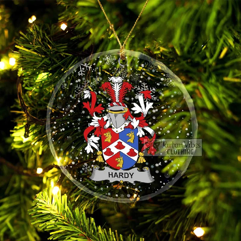 Hardy Irish Clan Christmas Glass Ornament with Coat of Arms Vest Waistcoat Gilet