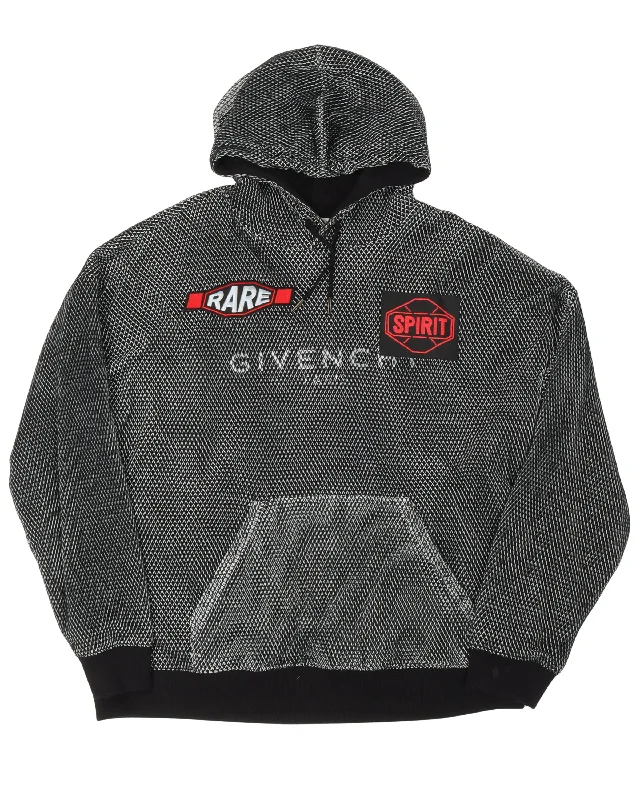 Rare Chain Mesh Hoodie Hoodie with Metallic Shiny Futuristic