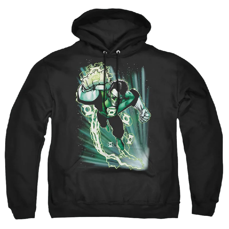 Green Lantern Emerald Energy - Pullover Hoodie Faux Fur Trim