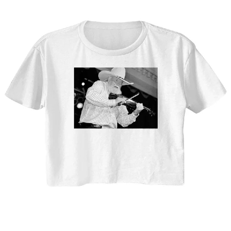 CHARLIE DANIELS BAND Crop Top, Bw Charlie Daniels Fleece Fabric Down Fabric Feather Fabric