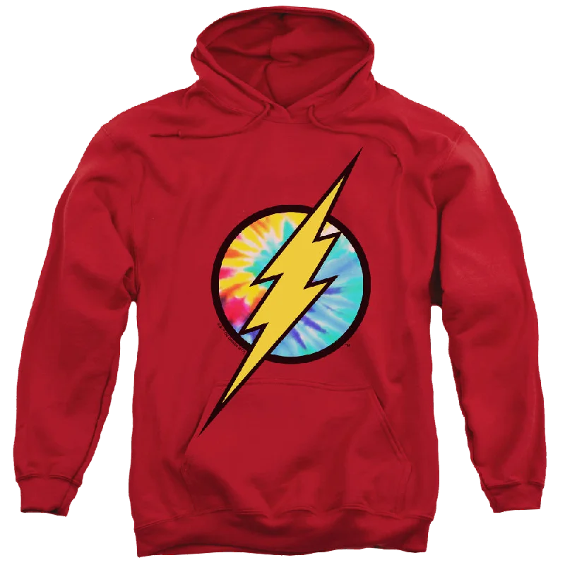 Flash, The Tie Dye Flash Logo - Pullover Hoodie Short Puff Sleeve