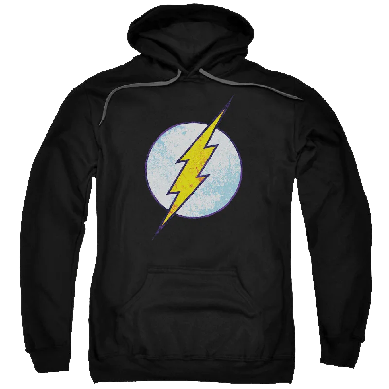 Flash, The Flash Neon Distress Logo - Pullover Hoodie Asymmetrical Hem Sweater
