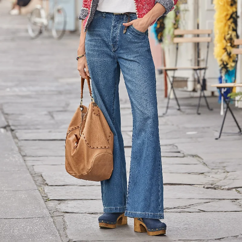 Coralie Wide-leg Denim Trousers Skinny Trousers Denim Stretchy