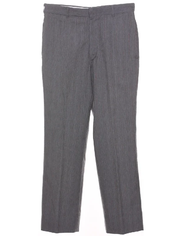 Striped Pattern Light Grey Trousers - W30 L28 Trousers Bestseller Popular