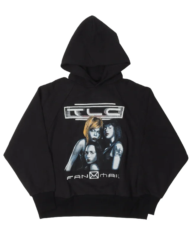 Reworked Vintage TLC Hoodie Hoodie with Ribbed Cuffs Snug Fit Comfort
