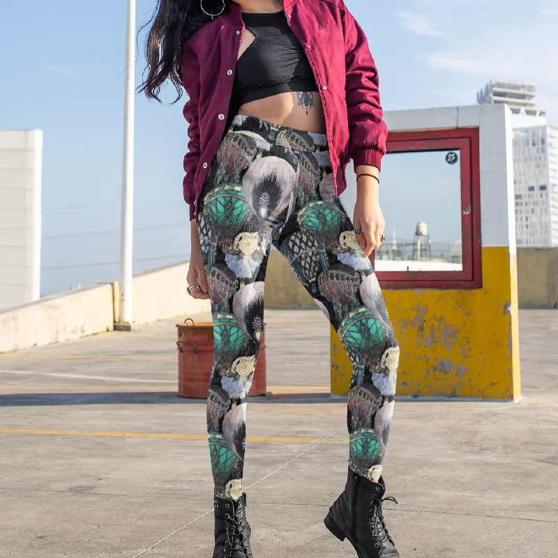 Great Gatsby Hot Air Balloon Leggings Trendy Full-Length Leggings