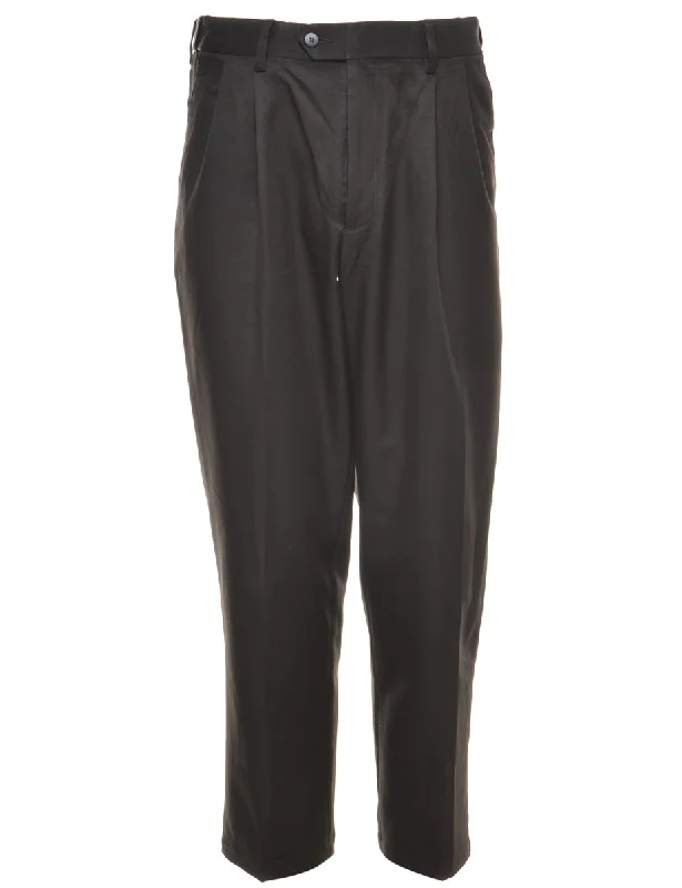 Beyond Retro Reworked Lewis Cropped Smart Trousers - W34 Trousers Satin Smooth