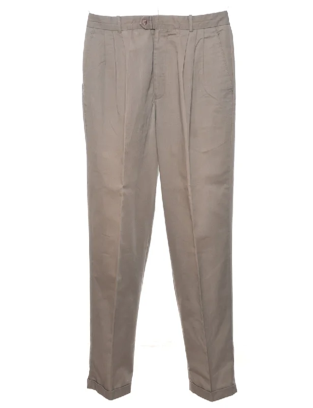 Brown Casual Trousers - W34 L34 Trousers fashionable chic