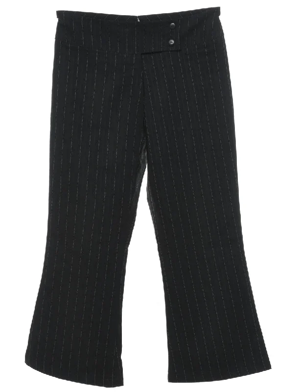 Black Striped Trousers - W30 L25 Trousers Recommended Stylist