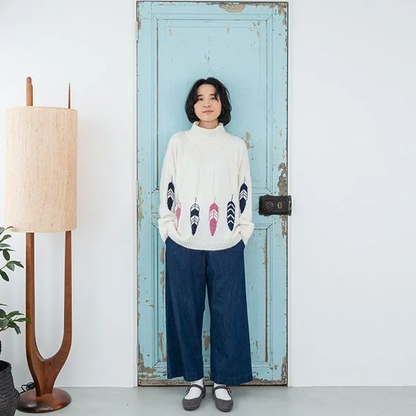 Pullover Feather [20% OFF] Kimono Neck Pullover